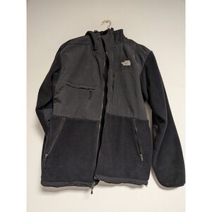 The North Face Denali Hooded Fleece Jacket Mens Large Black Full Zip Hoody